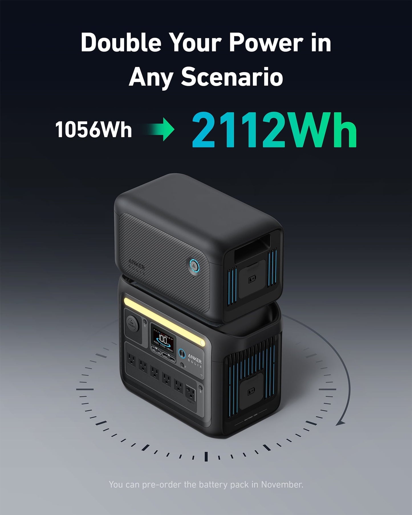Anker SOLIX C1000X Portable Power Station, 1800W (Peak 2400W) Solar Generator, New