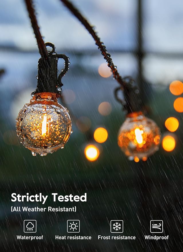 Outdoor String Lights 25 Feet G40 LED Patio Lights