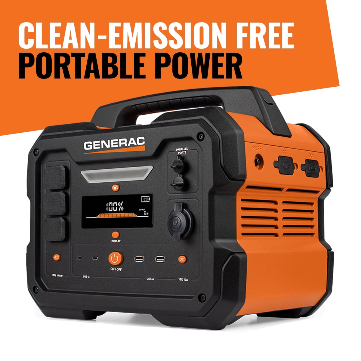 Generac 8025 Power Station 1600/3200 Watts 1086Wh Battery Powered Portable Generator - Solar Panel Charging Compatible