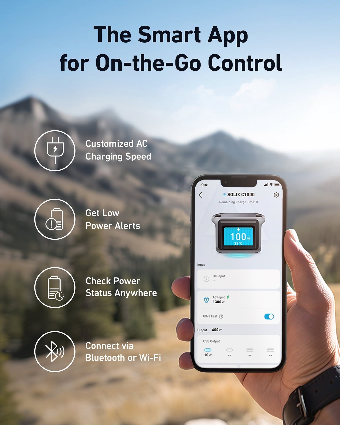 Anker SOLIX C1000X Portable Power Station, 1800W (Peak 2400W) Solar Generator, New